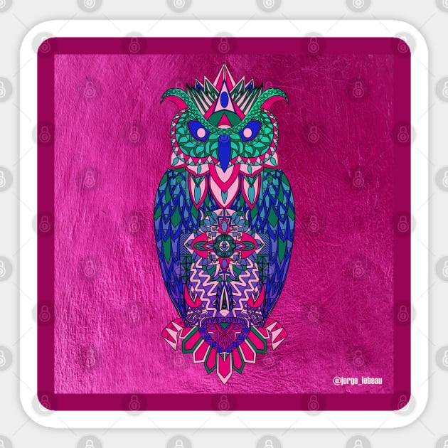 the magical owl in mandala in line art wallpaper ecopop Sticker by jorge_lebeau